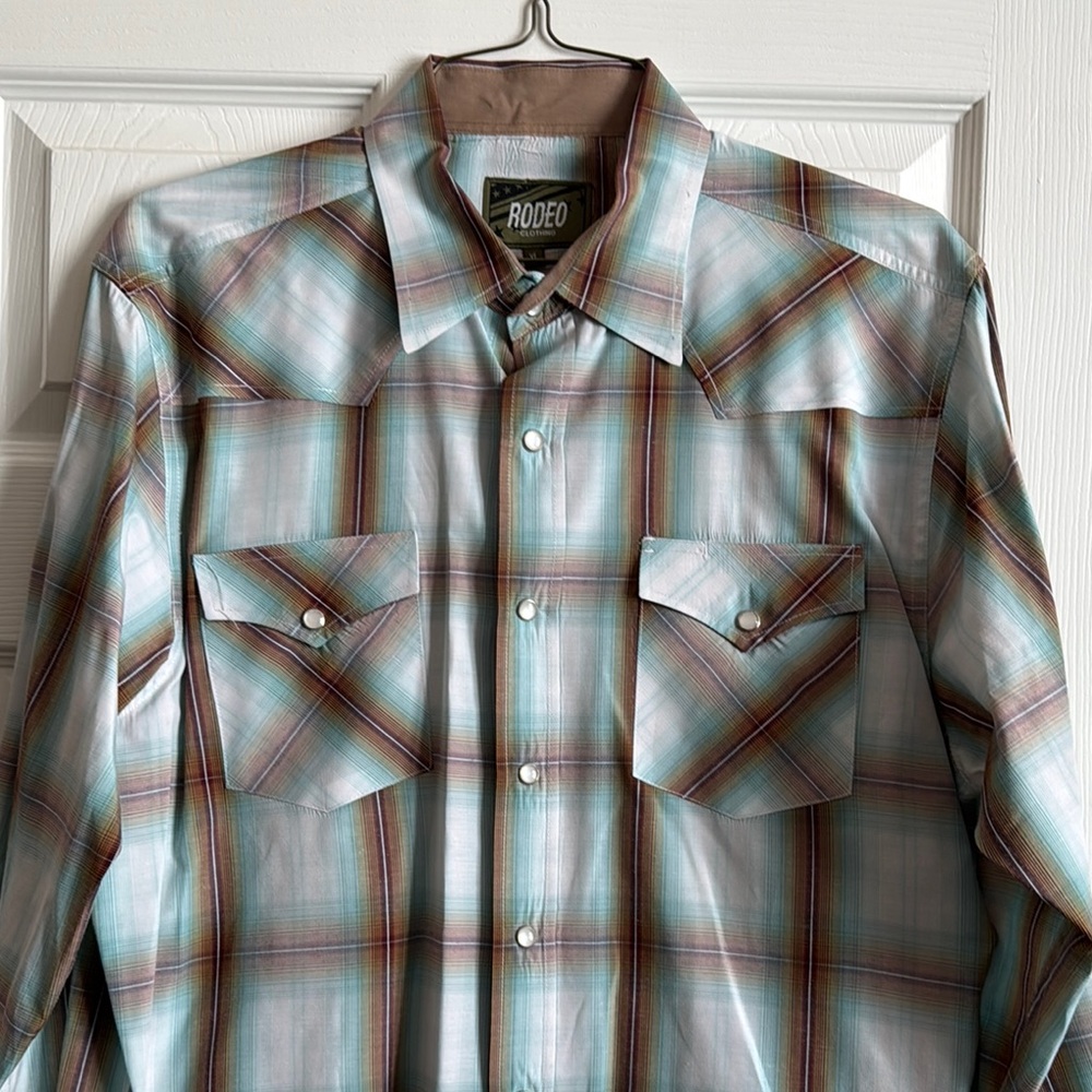 Rodeo Clothing Men's Plaid Snap Button Shirt - Multicolor